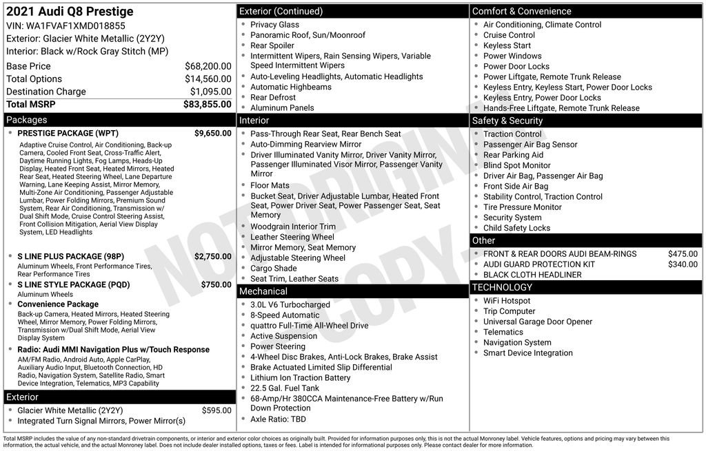 Used 2021 Audi Q8 Prestige w/ Prestige Package image 10