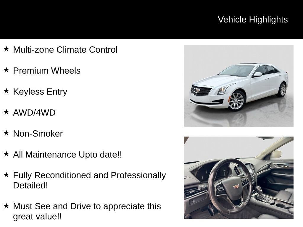 Used 2018 Cadillac ATS 2.0T AWD Sedan w/ Sky and Shine Package image 16