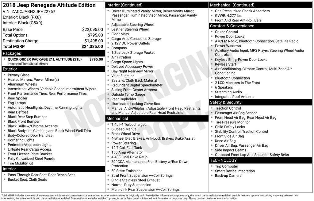 Used 2018 Jeep Renegade Altitude image 9