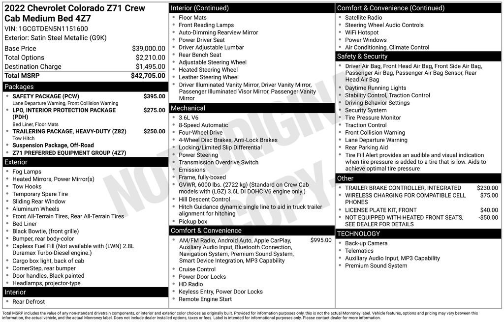 Used 2022 Chevrolet Colorado Z71 w/ Safety Package image 37