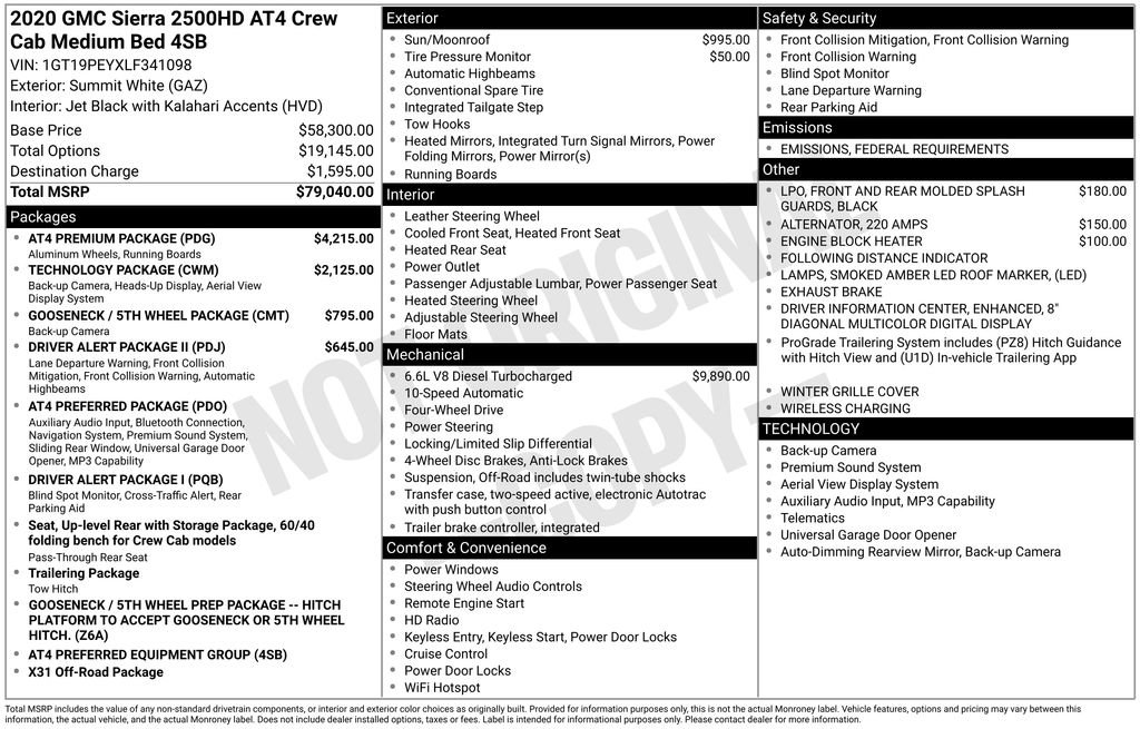 Used 2020 GMC Sierra 2500 AT4 w/ AT4 Premium Package image 74