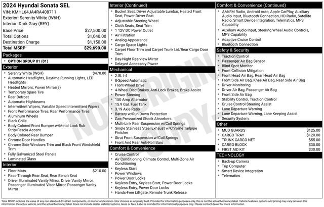 Certified 2024 Hyundai Sonata SEL image 4