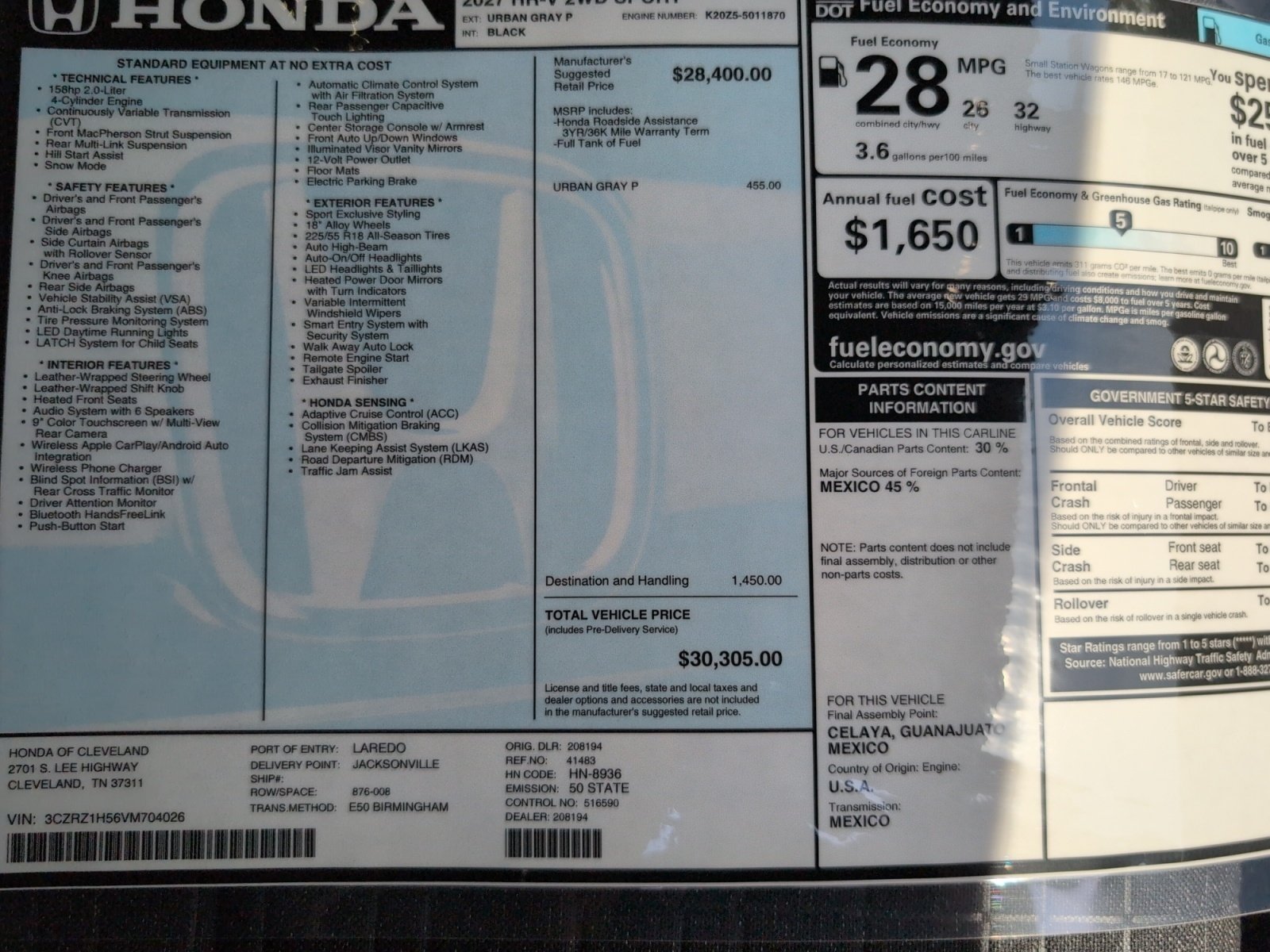 New 2027 Honda HR-V Sport image 16