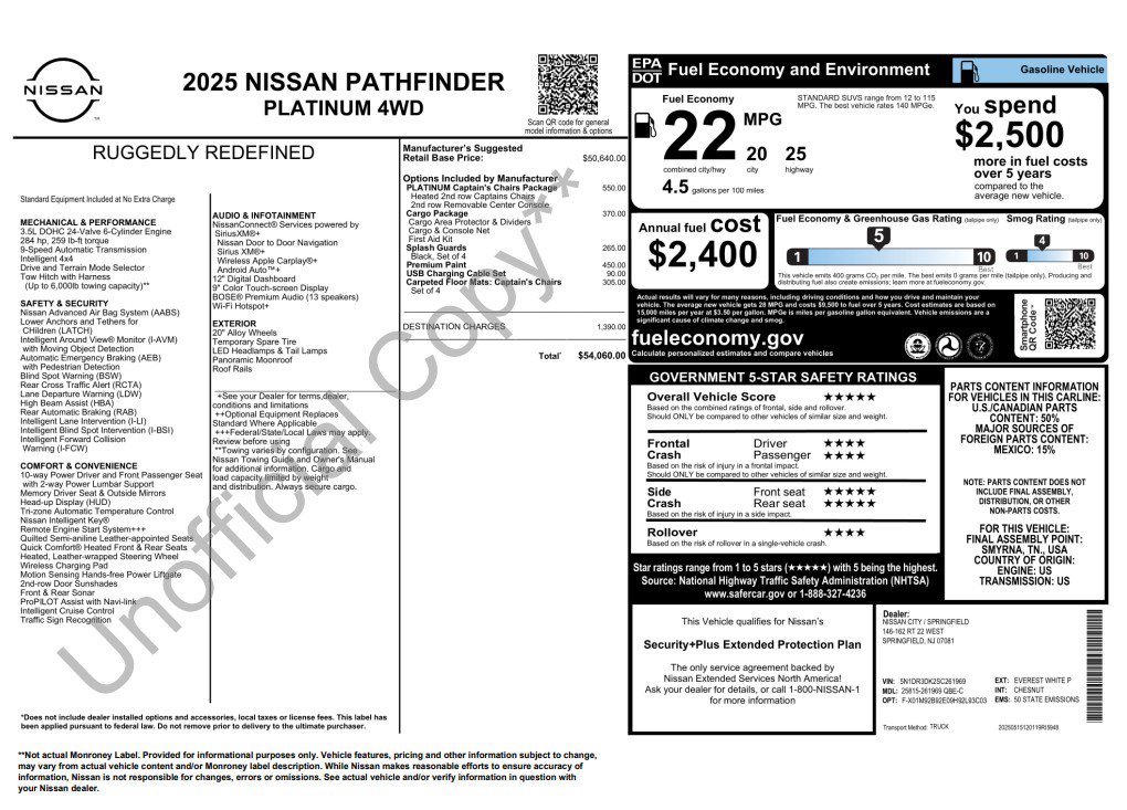 Used 2025 Nissan Pathfinder Platinum AWD/4WD image 2