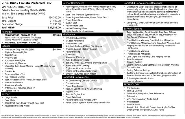 Certified 2026 Buick Envista Preferred w/ Convenience I Package FWD image 3