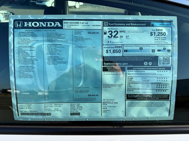 New 2025 Honda Accord LX image 31