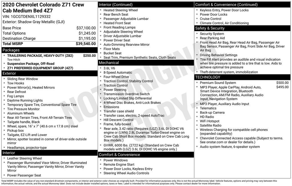 Used 2020 Chevrolet Colorado Z71 AWD/4WD image 3