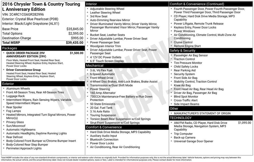 Used 2016 Chrysler Town & Country Touring-L FWD image 30