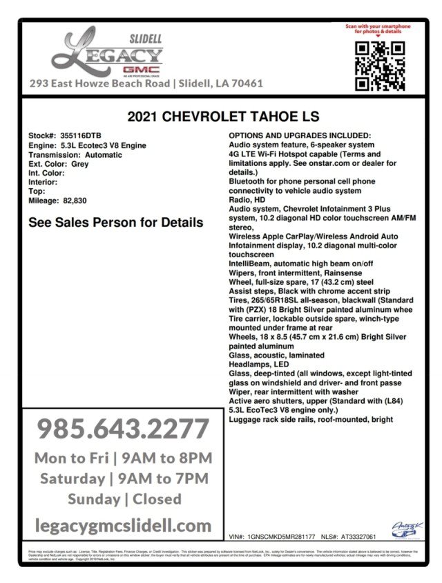 Used 2021 Chevrolet Tahoe LS RWD image 22