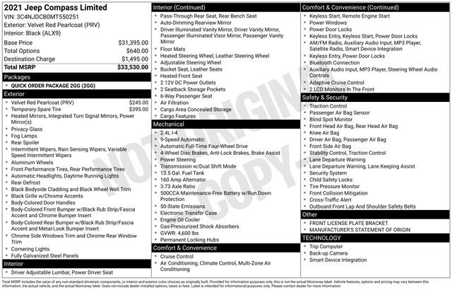 Used 2021 Jeep Compass Limited image 32