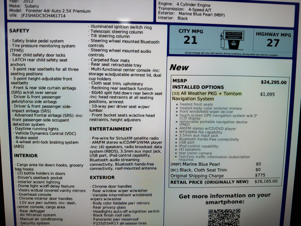 Used 2012 Subaru Forester 2.5X Premium image 20