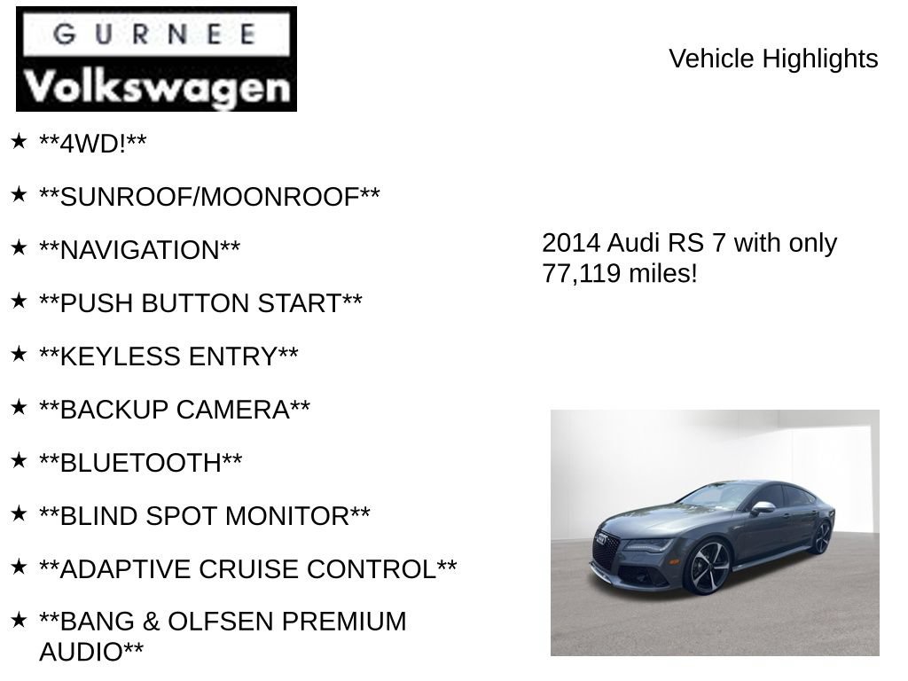 Used 2014 Audi RS 7 Prestige AWD/4WD image 7