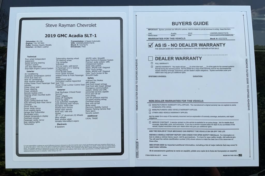 Certified 2019 GMC Acadia SLT FWD image 27