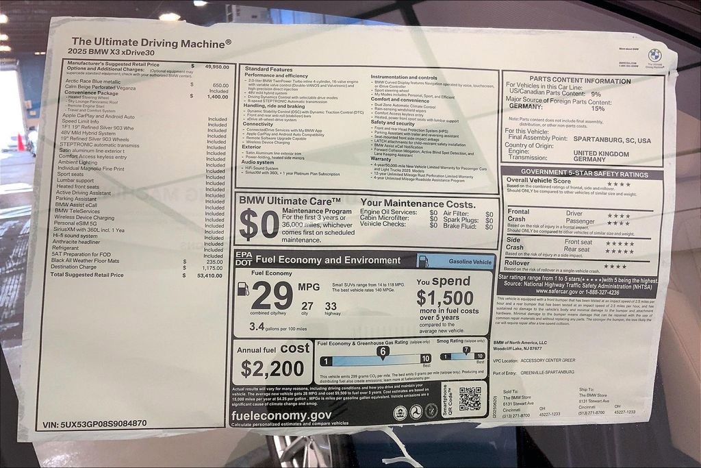 New 2025 BMW X3 xDrive30i w/ Convenience Package image 12
