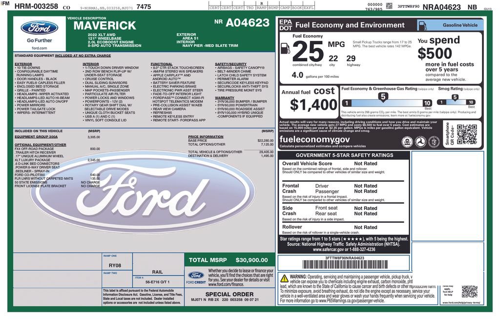 Used 2022 Ford Maverick XLT w/ Equipment Group 300A Standard AWD/4WD image 6