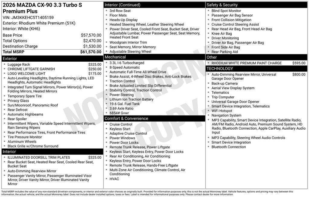 New 2026 MAZDA CX-90 3.3 Turbo S w/ Premium Plus AWD/4WD image 4