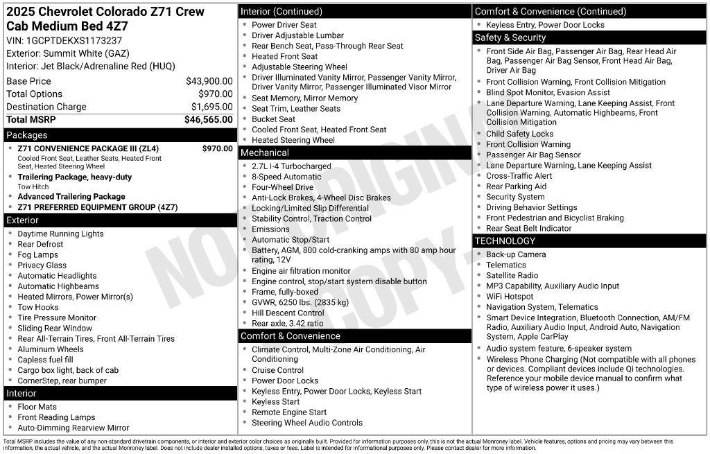 Used 2025 Chevrolet Colorado Z71 w/ Z71 Convenience Package 2 AWD/4WD image 26