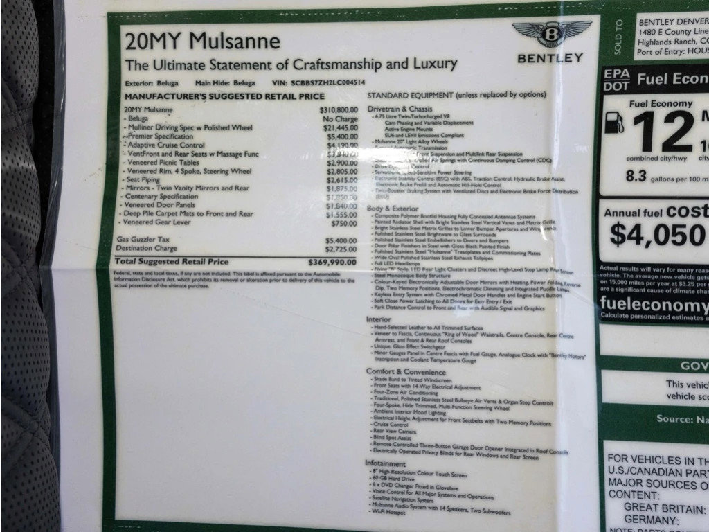 Used 2020 Bentley Mulsanne image 86