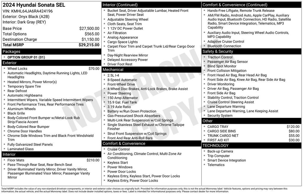Used 2024 Hyundai Sonata SEL FWD image 24
