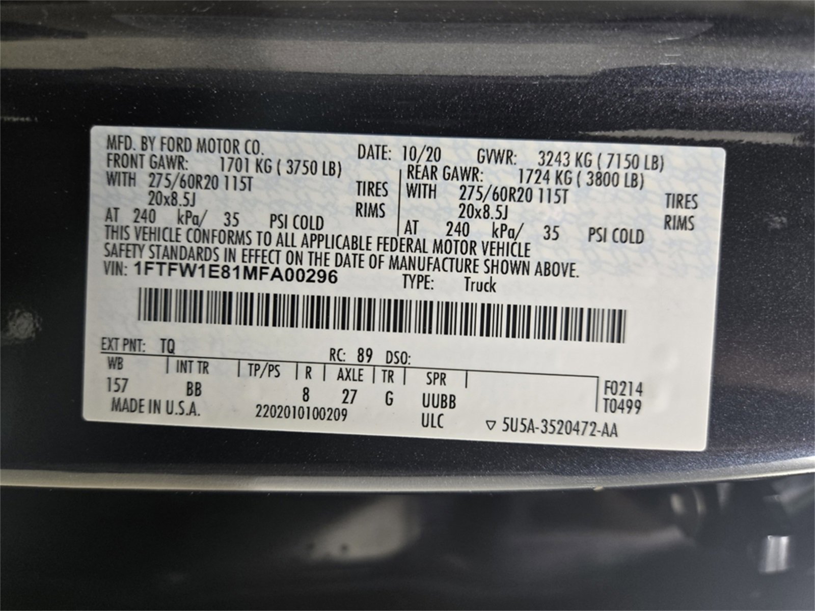 Used 2021 Ford F150 Platinum w/ Equipment Group 701A High image 17