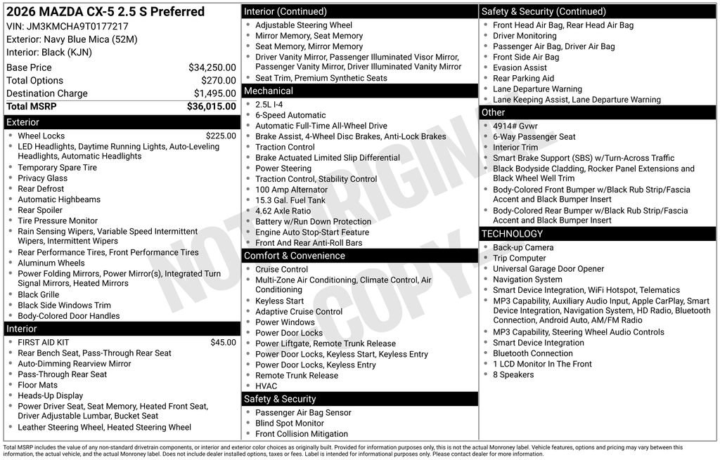 New 2026 MAZDA CX-5 Preferred AWD/4WD image 6