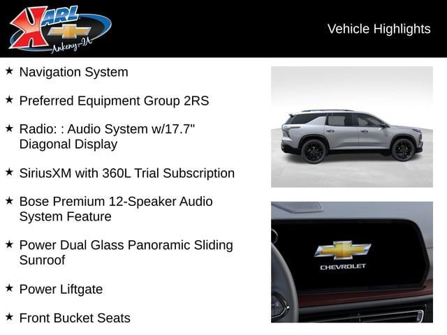 New 2026 Chevrolet Traverse RS AWD/4WD image 3