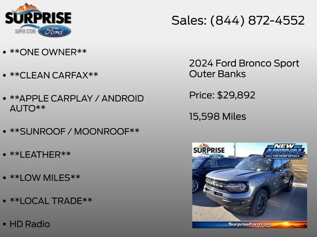 Certified 2024 Ford Bronco Sport Outer Banks w/ Tech Package AWD/4WD image 13