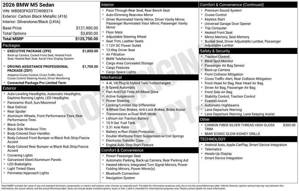 New 2026 BMW M5 w/ Executive Package image 2