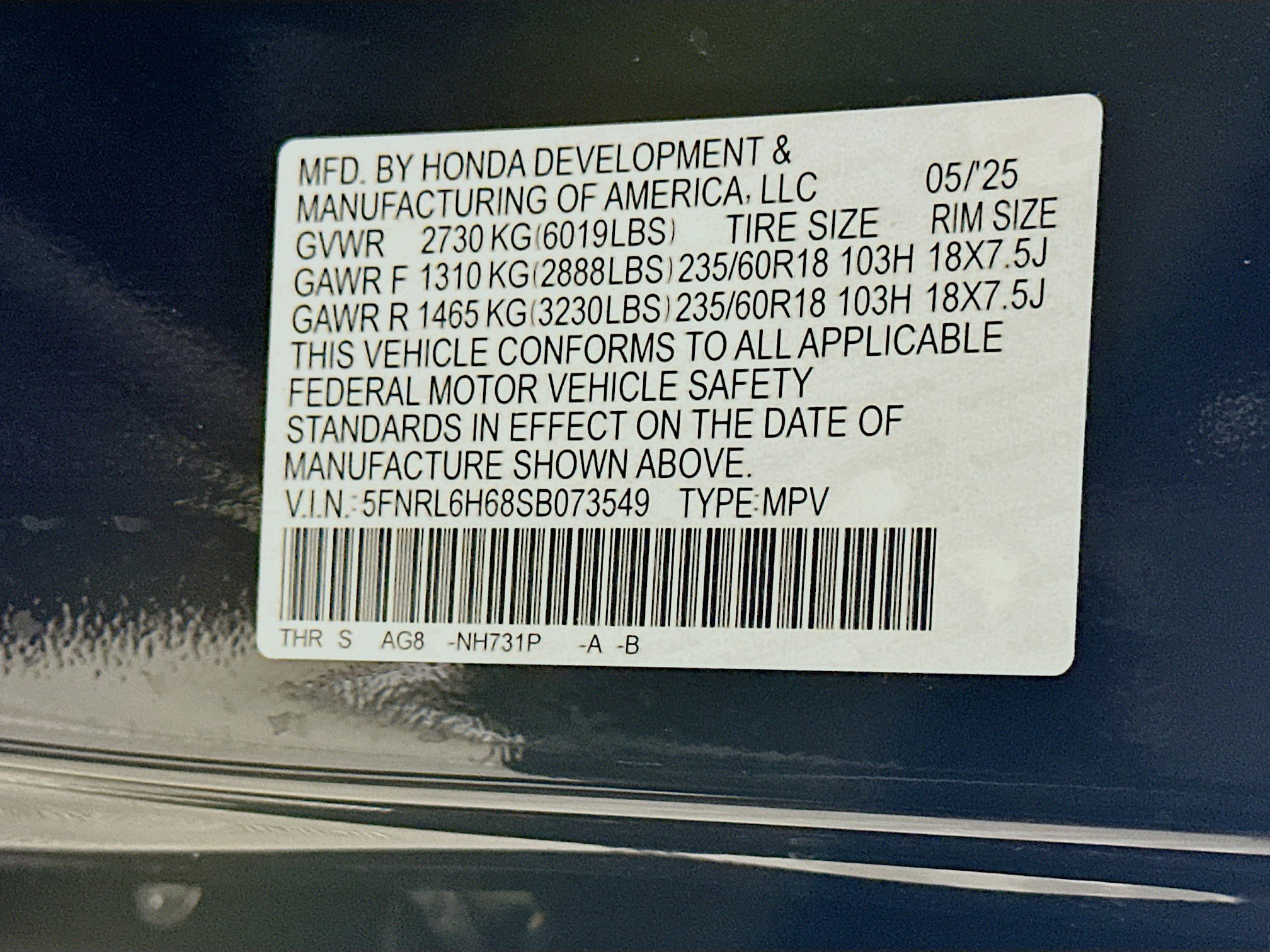 Used 2025 Honda Odyssey EX-L image 12