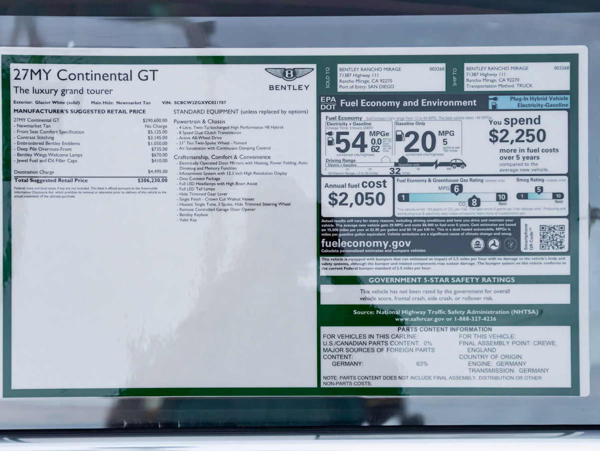 New 2027 Bentley Continental GT AWD/4WD image 42