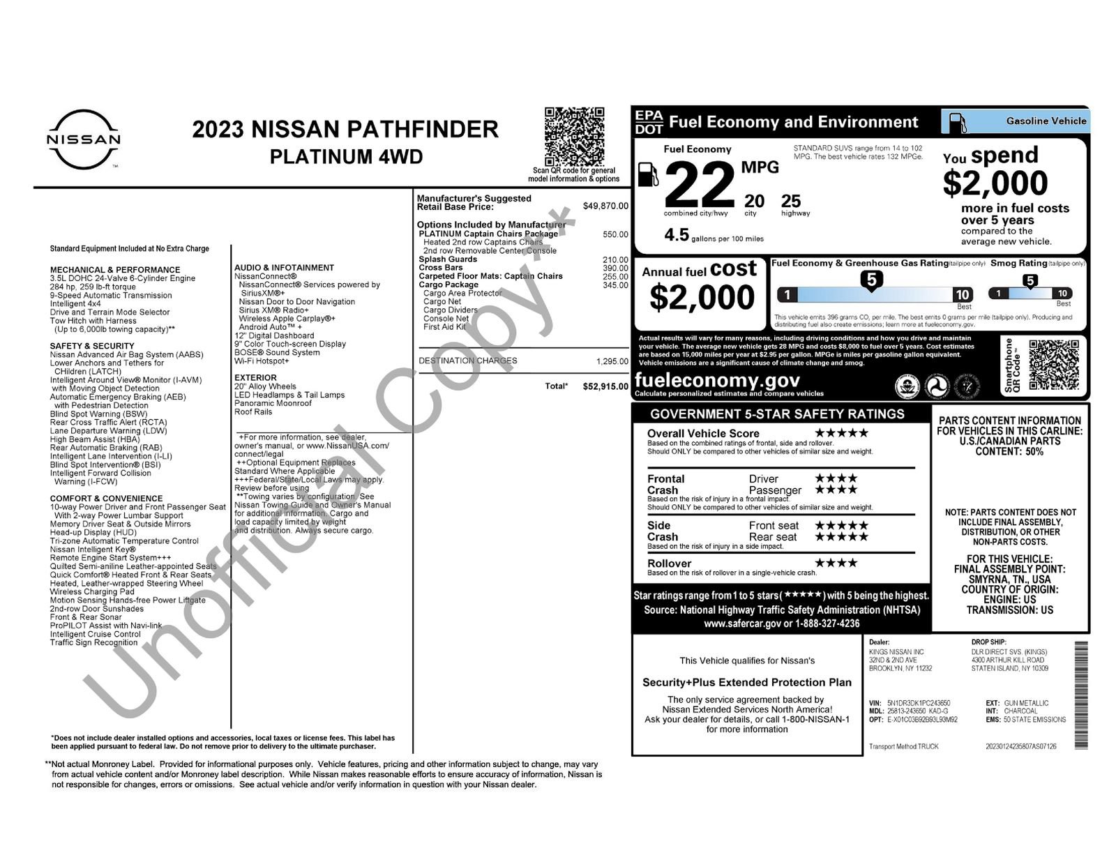 Used 2023 Nissan Pathfinder Platinum AWD/4WD image 36