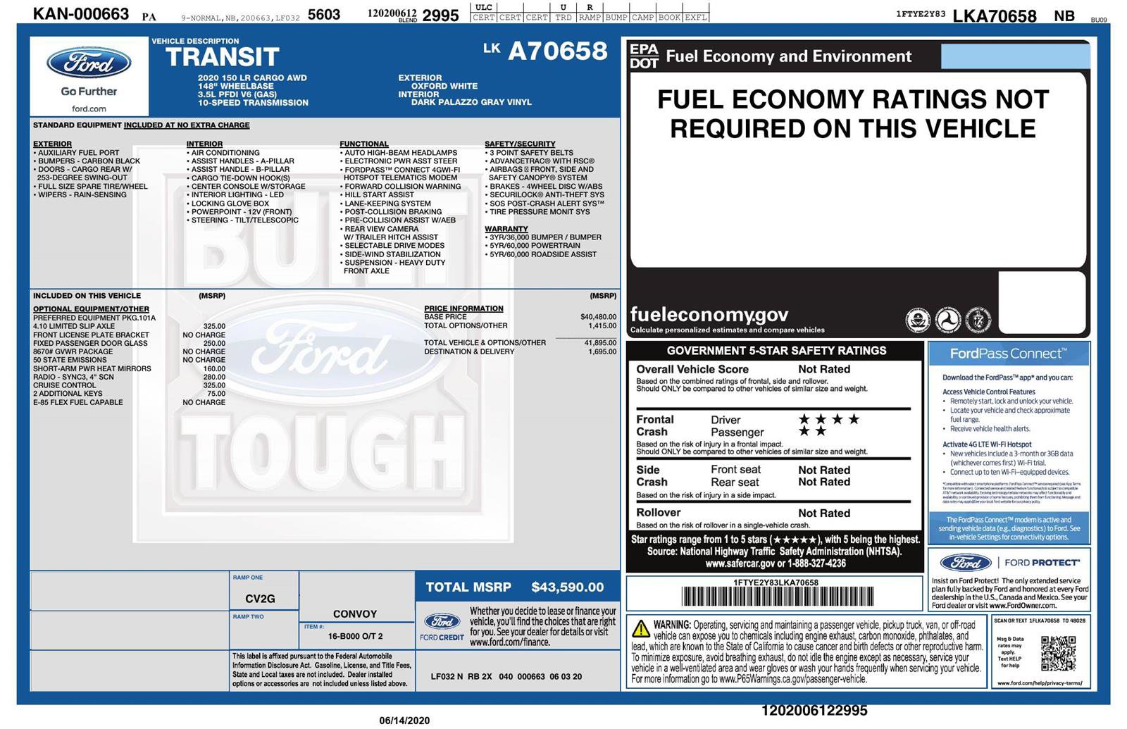 Used 2020 Ford Transit 150 Low Roof AWD image 35