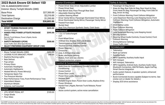 Used 2023 Buick Encore GX Select w/ Sport Touring Package FWD image 41