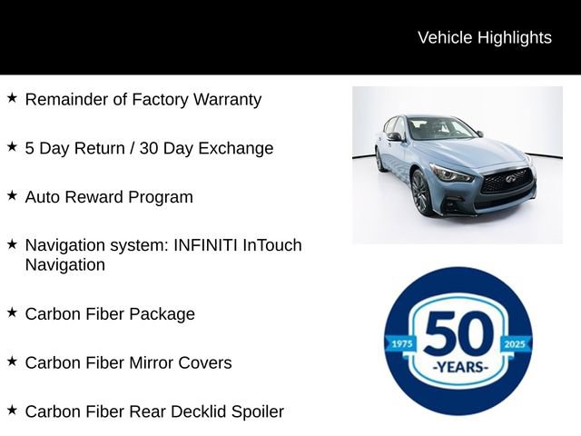 Used 2023 INFINITI Q50 Red Sport 400 w/ Carbon Fiber Package AWD/4WD image 7