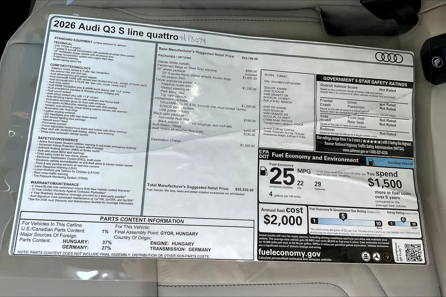 New 2026 Audi Q3 quattro 2.0T image 19