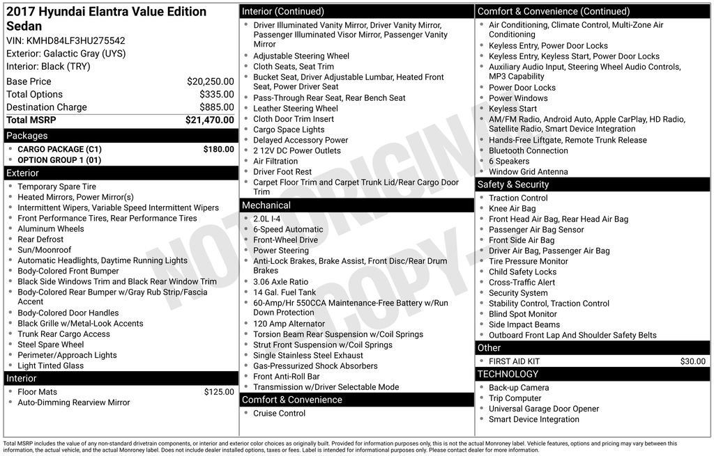 Used 2017 Hyundai Elantra Value Edition w/ Cargo Package FWD image 34