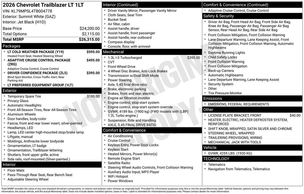 New 2026 Chevrolet TrailBlazer LT w/ LT Cold Weather Package image 4