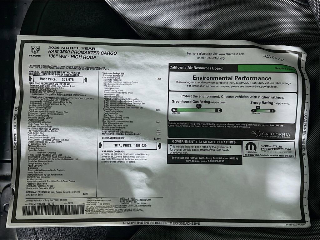 New 2026 RAM ProMaster 3500 w/ Cold Weather Group image 21