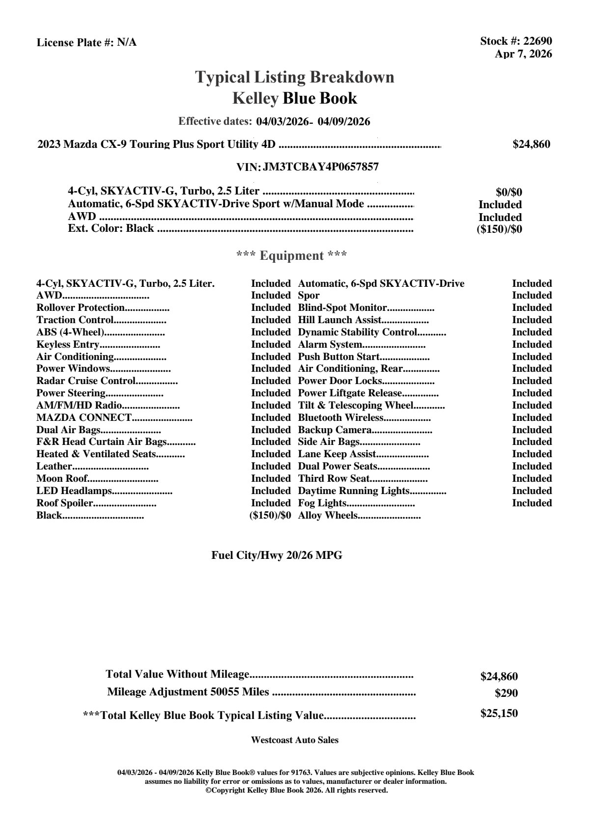 Used 2023 MAZDA CX-9 Touring Plus image 13