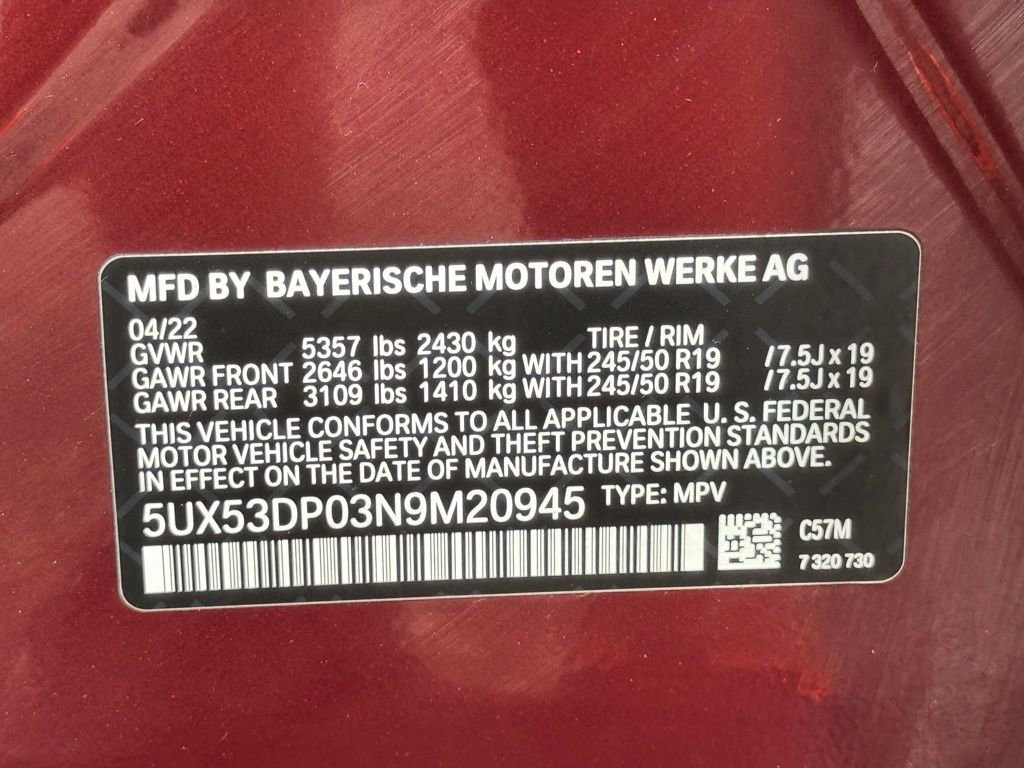 Certified 2022 BMW X3 xDrive30i w/ Premium Package 2 image 34