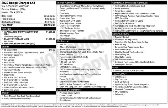 Used 2022 Dodge Charger SXT w/ Blacktop Package image 33