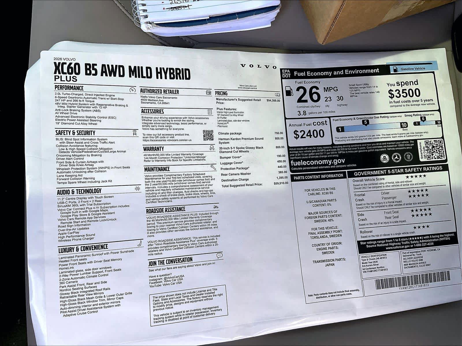 New 2026 Volvo XC60 B5 Plus w/ Climate Package AWD/4WD image 35