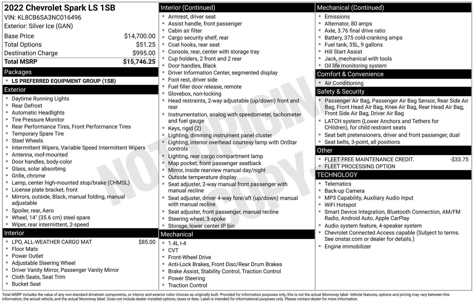 Used 2022 Chevrolet Spark LS FWD image 3