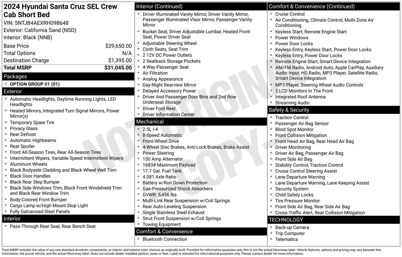 Used 2024 Hyundai Santa Cruz SEL image 29