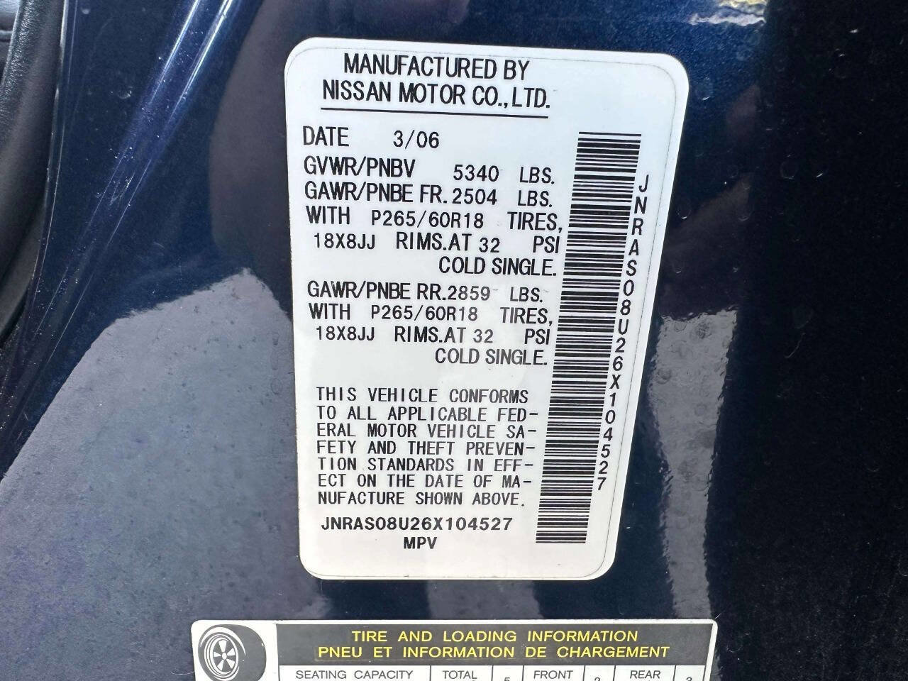 Used 2006 INFINITI FX35 2WD w/ (G02) Touring Pkg image 38