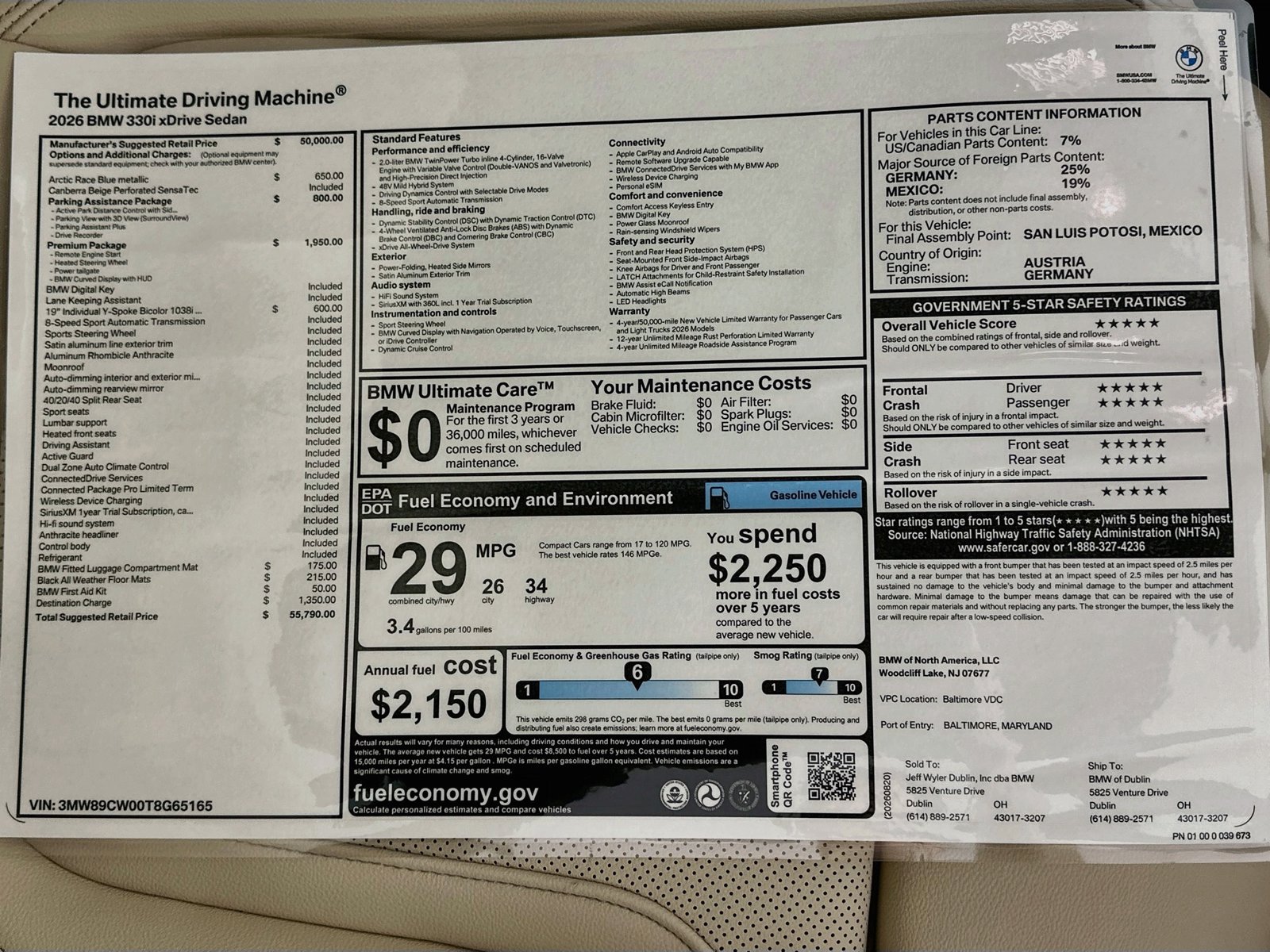 New 2026 BMW 330i xDrive Sedan w/ Premium Package AWD/4WD image 50