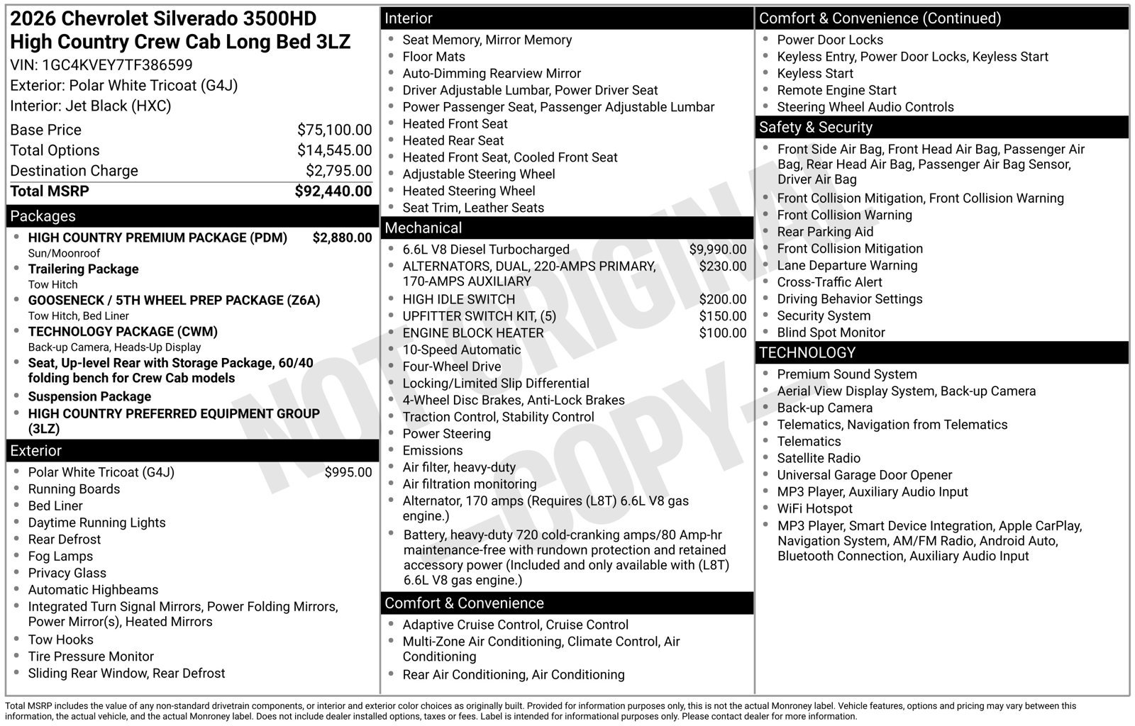 New 2026 Chevrolet Silverado 3500 High Country w/ High Country Premium Package AWD/4WD image 24