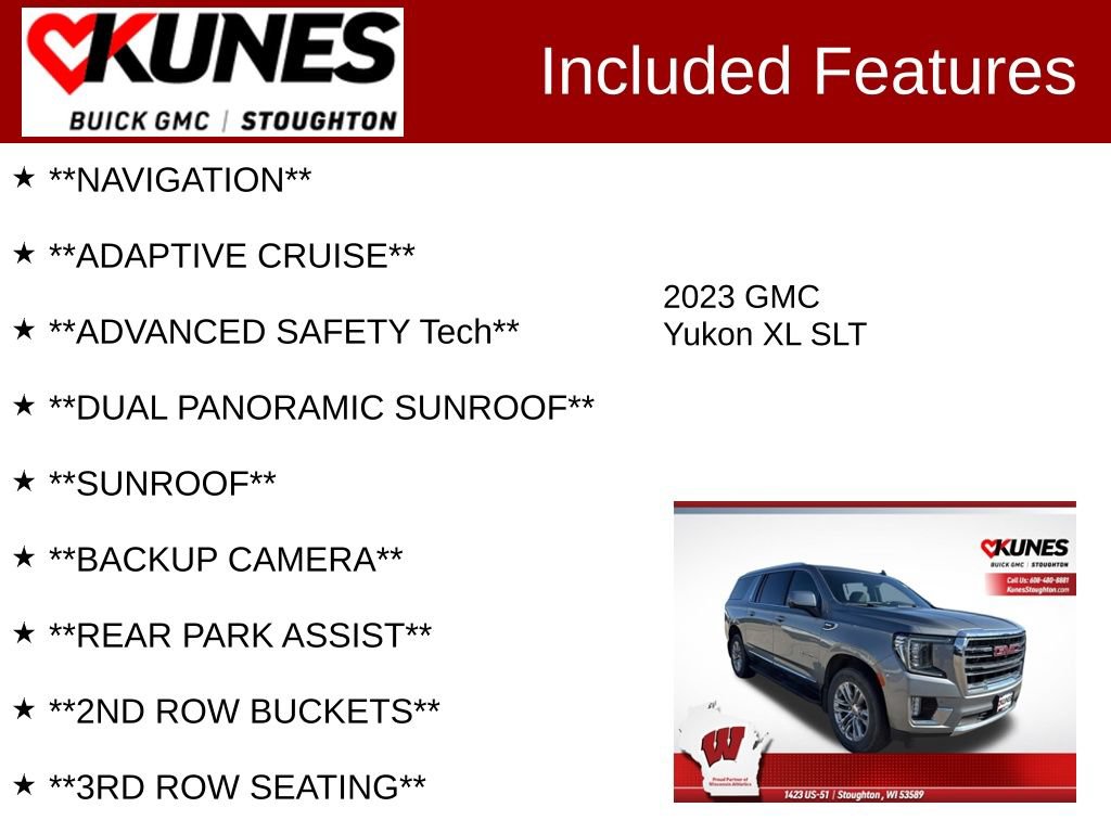 Used 2023 GMC Yukon XL SLT w/ SLT Premium Package AWD/4WD image 2