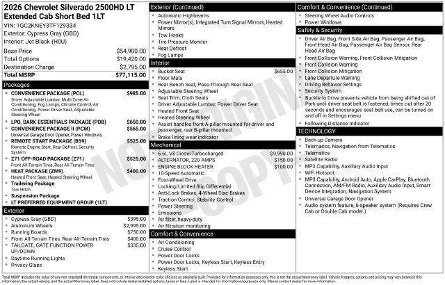 New 2026 Chevrolet Silverado 2500 LT w/ Convenience Package AWD/4WD image 20
