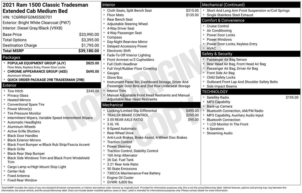 Used 2021 RAM 1500 Tradesman w/ Popular Equipment Group RWD image 9